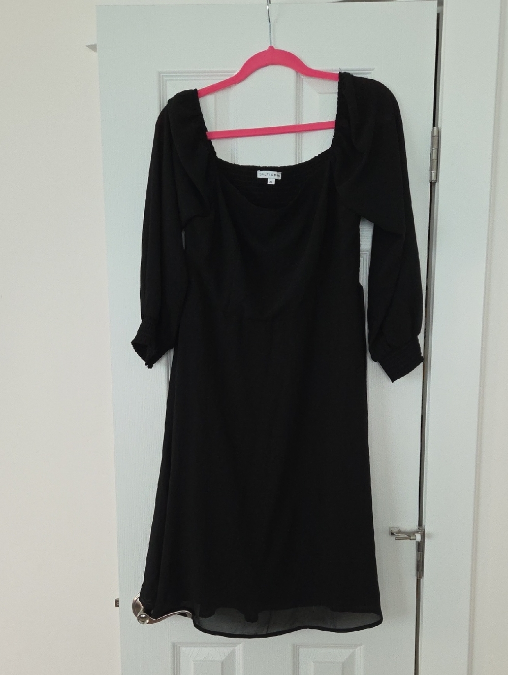 Baltic Born Black Midi Peasant Dress